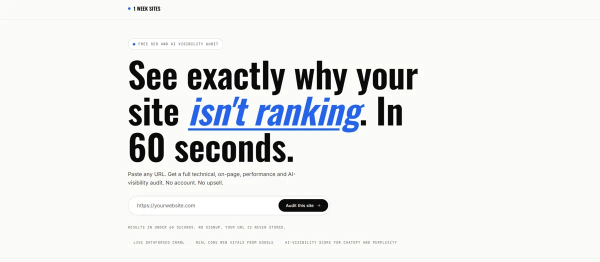 The free AI-powered SEO audit tool